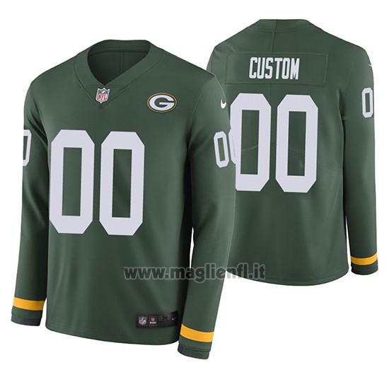 Maglia NFL Green Bay Packers Personalizzate Verde Therma Manica Lunga